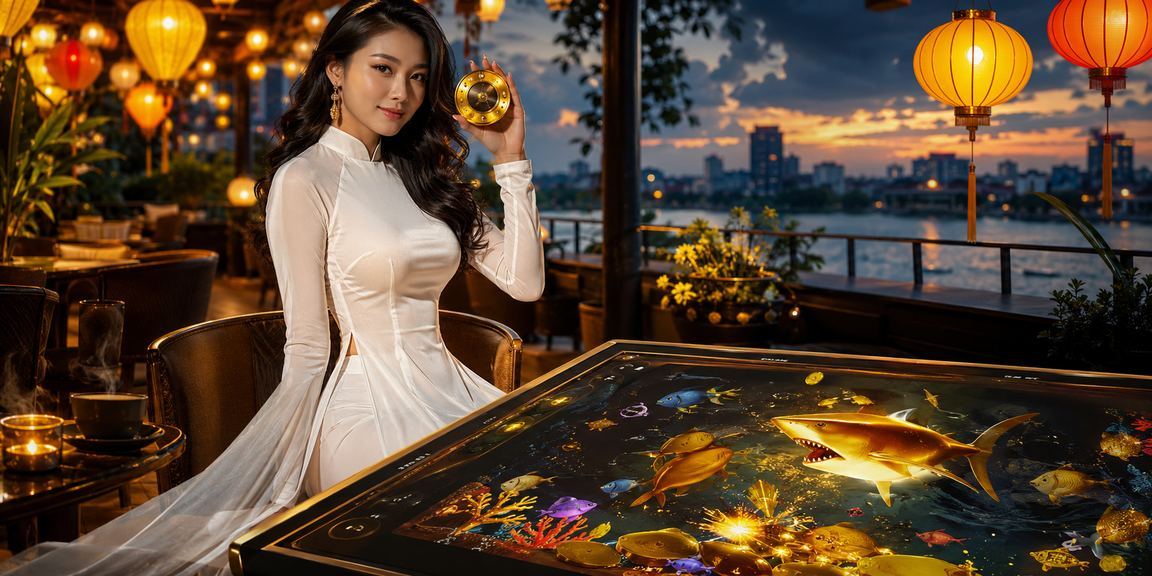 Người phụ nữ Hà Nội mặc áo dài tham gia game bắn cá trực tuyến